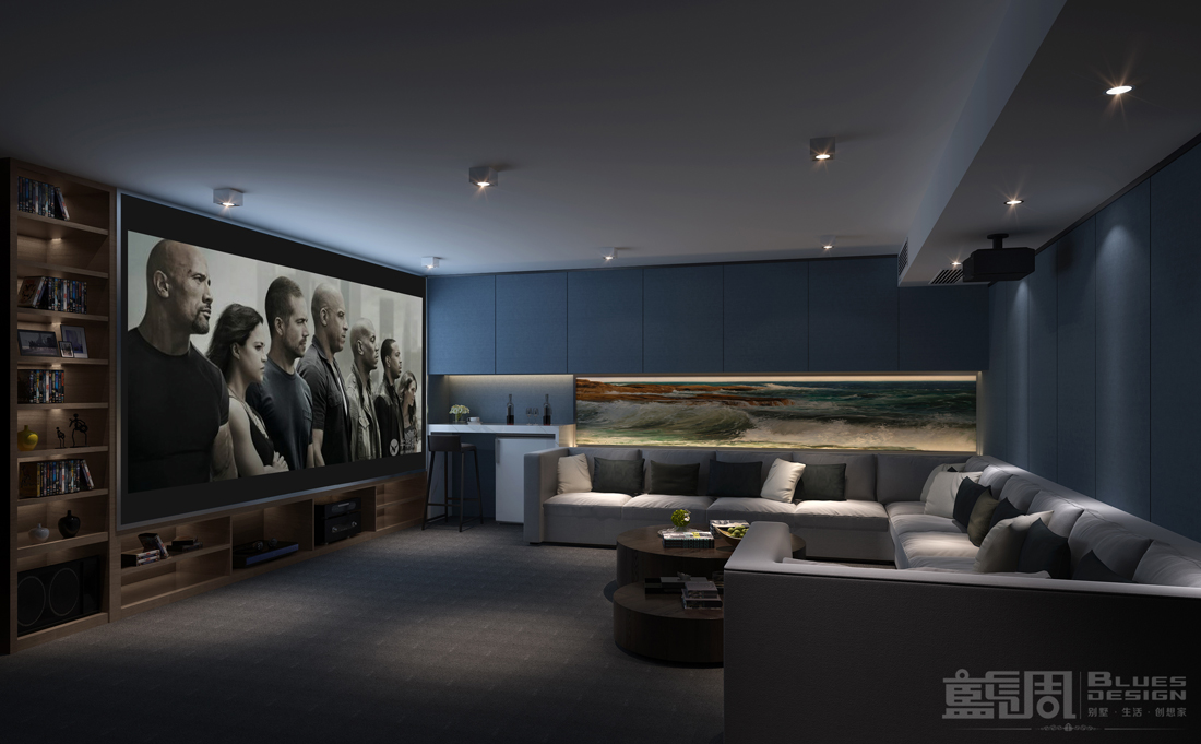 水映山岸公館別墅裝修設(shè)計(jì):視聽室